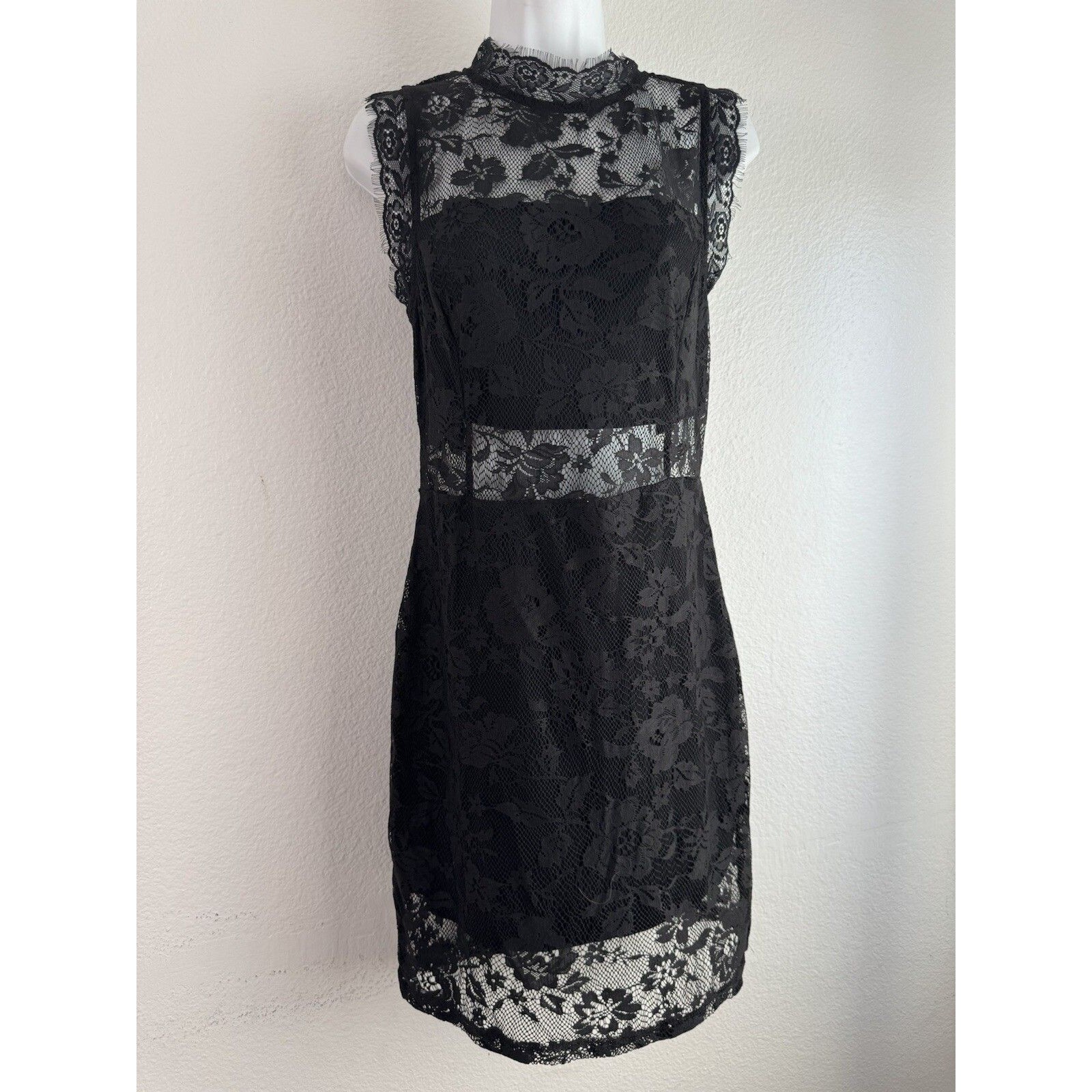 Venus Womens Dress 12 Lace Black Bodycon Party Cocktail Sexy Gothcore Witchy